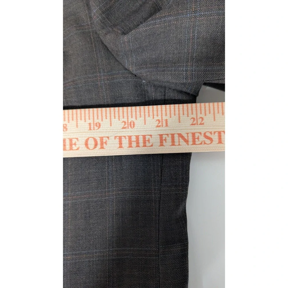 Barneys New York Men's 44R Brown‎ Glen Plaid Wool Blazer Sport Coat